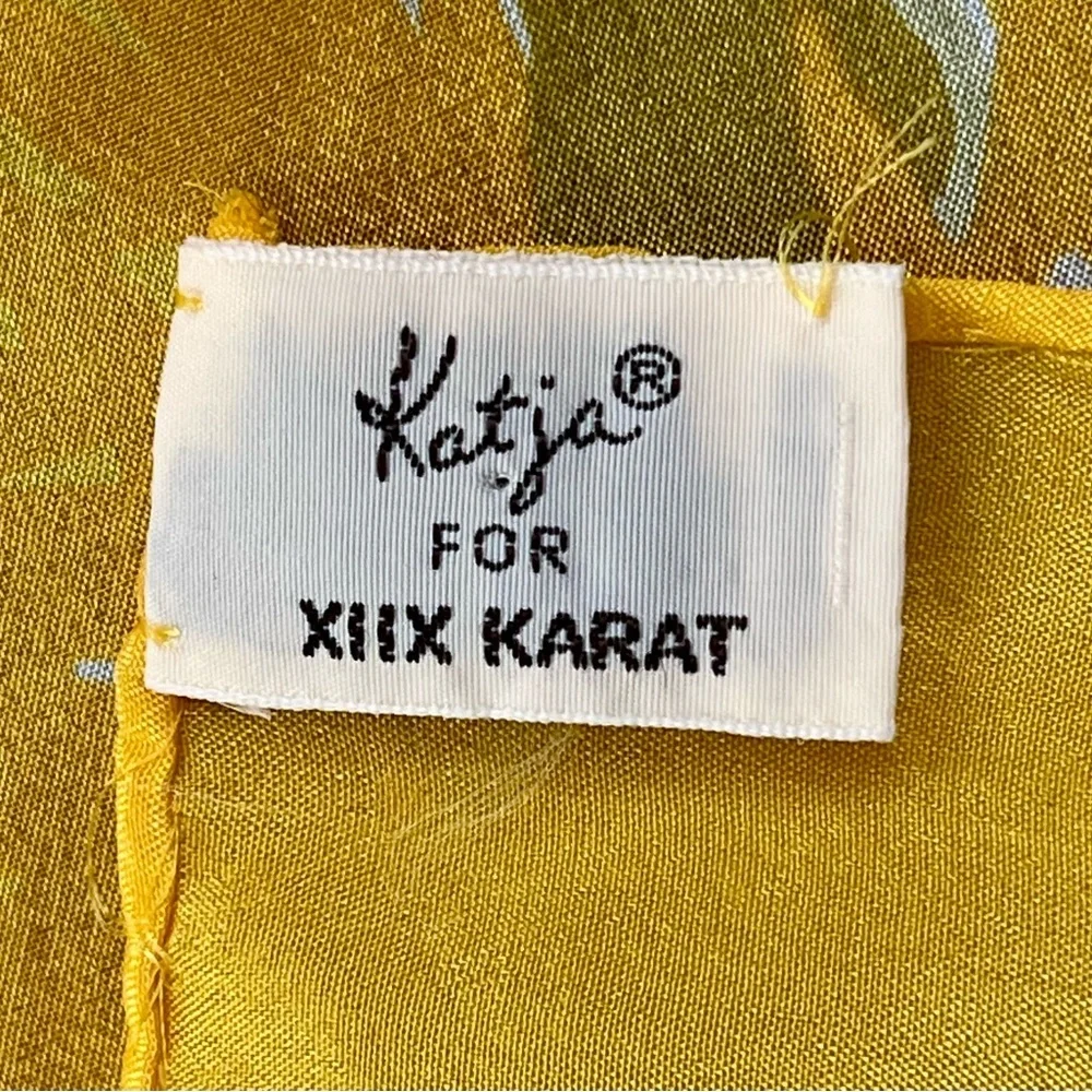 Floral Yellow Silk Scarf